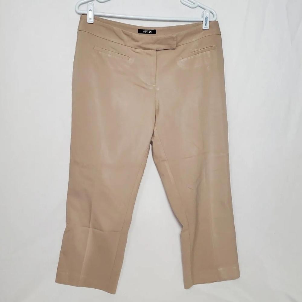 Apt. 9 Womens Modern Fit Capri Cropped Pants Khaki Business Casual Size 8